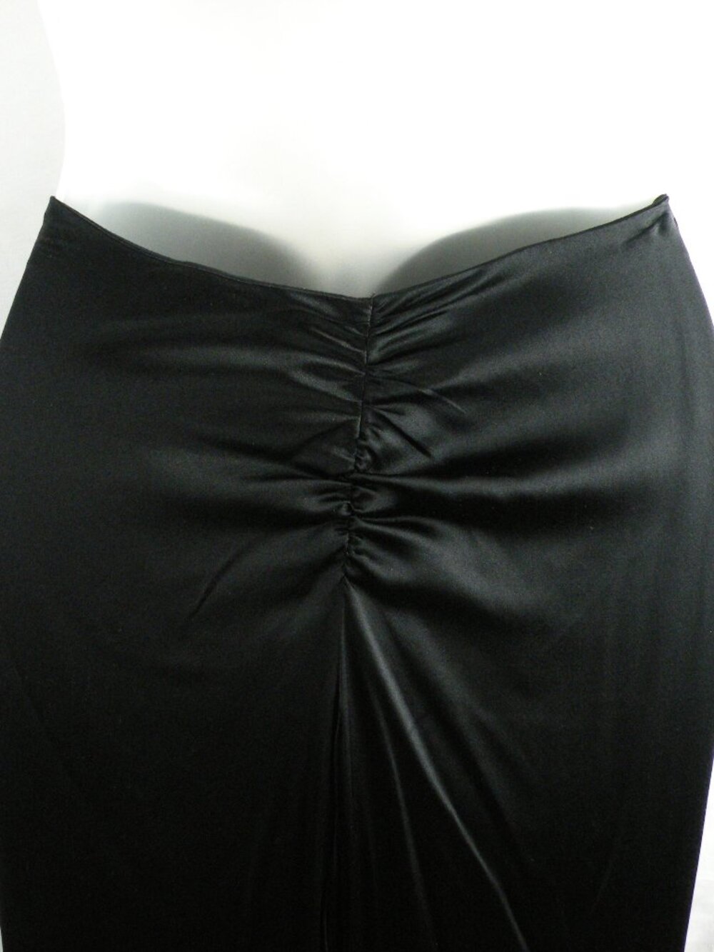 Nicole Miller Collection Black silk maxi skirt with ruched bum and train 2